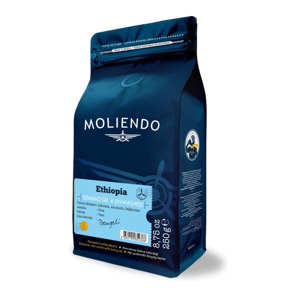 Moliendo Ethiopia Sidamo Gr 4 Kuru İşleme Yöresel Kahve
