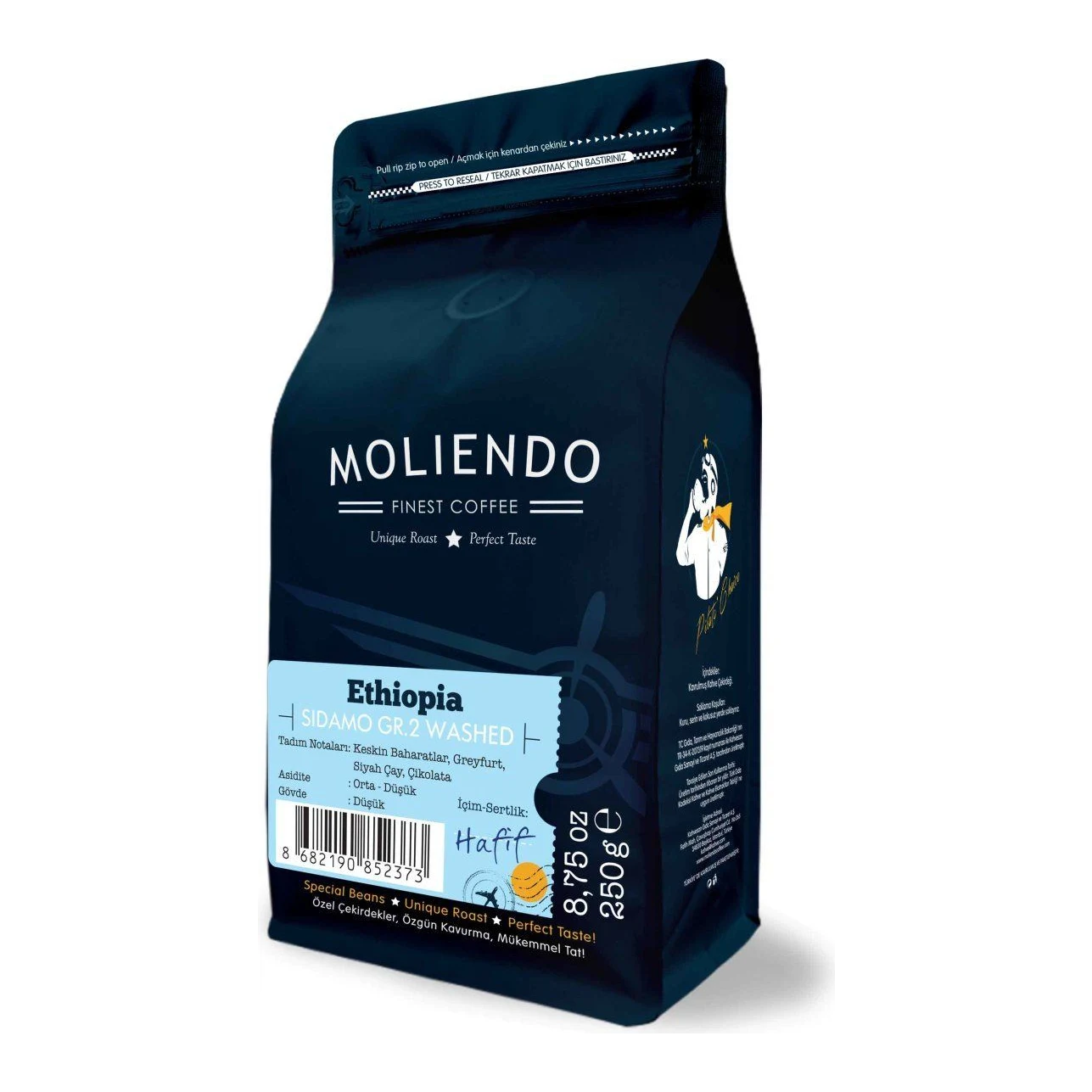 Moliendo Ethiopia Sidamo Gr 2 Yıkanmış Yöresel Kahve
