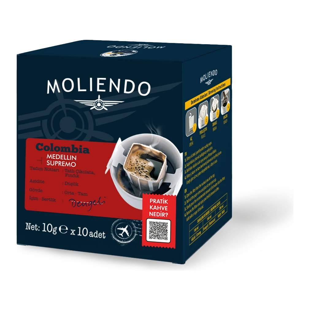 Moliendo Colombia Medellin Supremo Pratik Filtre Kahve 10x10 g