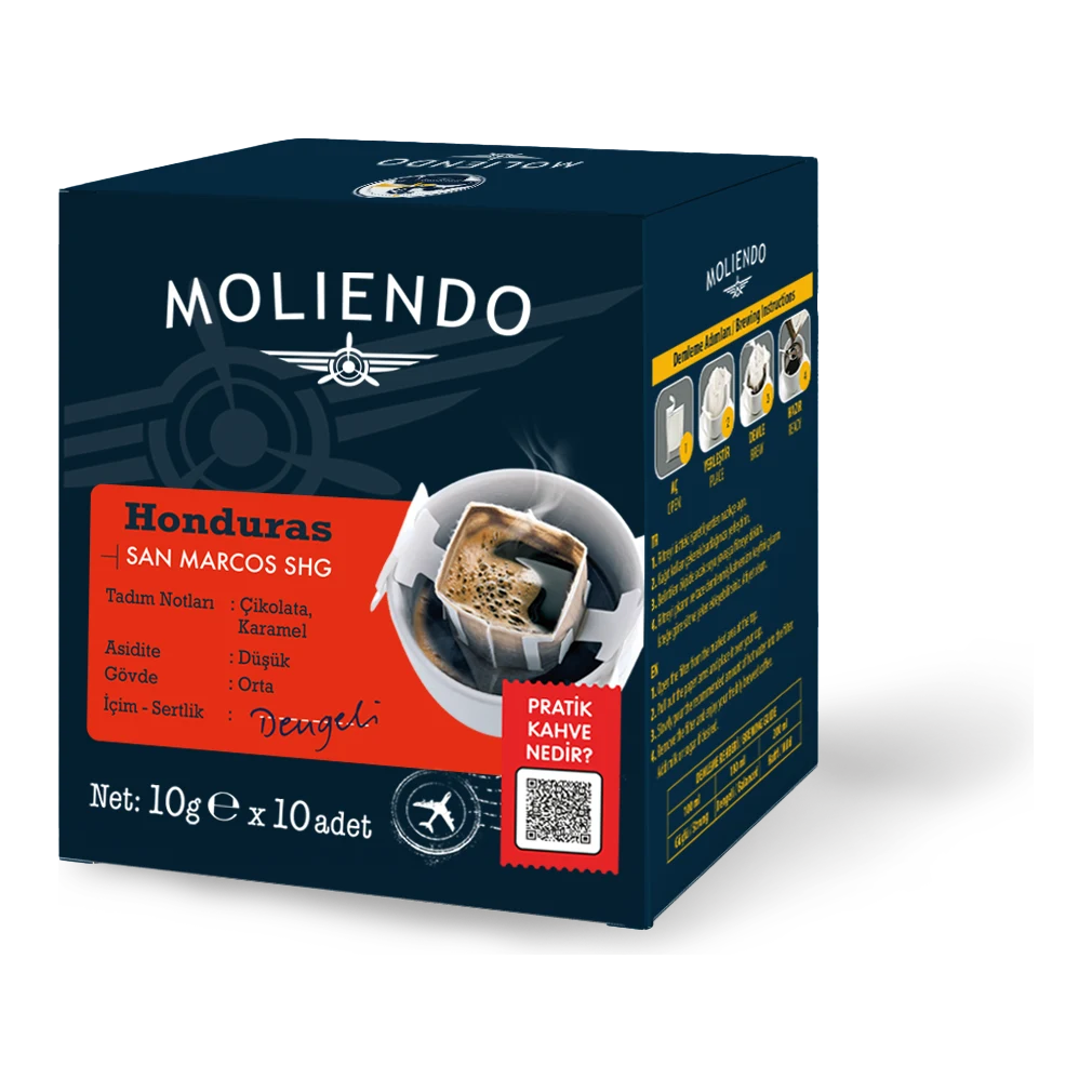 Moliendo Honduras San Marcos SHG Pratik Filtre Kahve 10x10 g